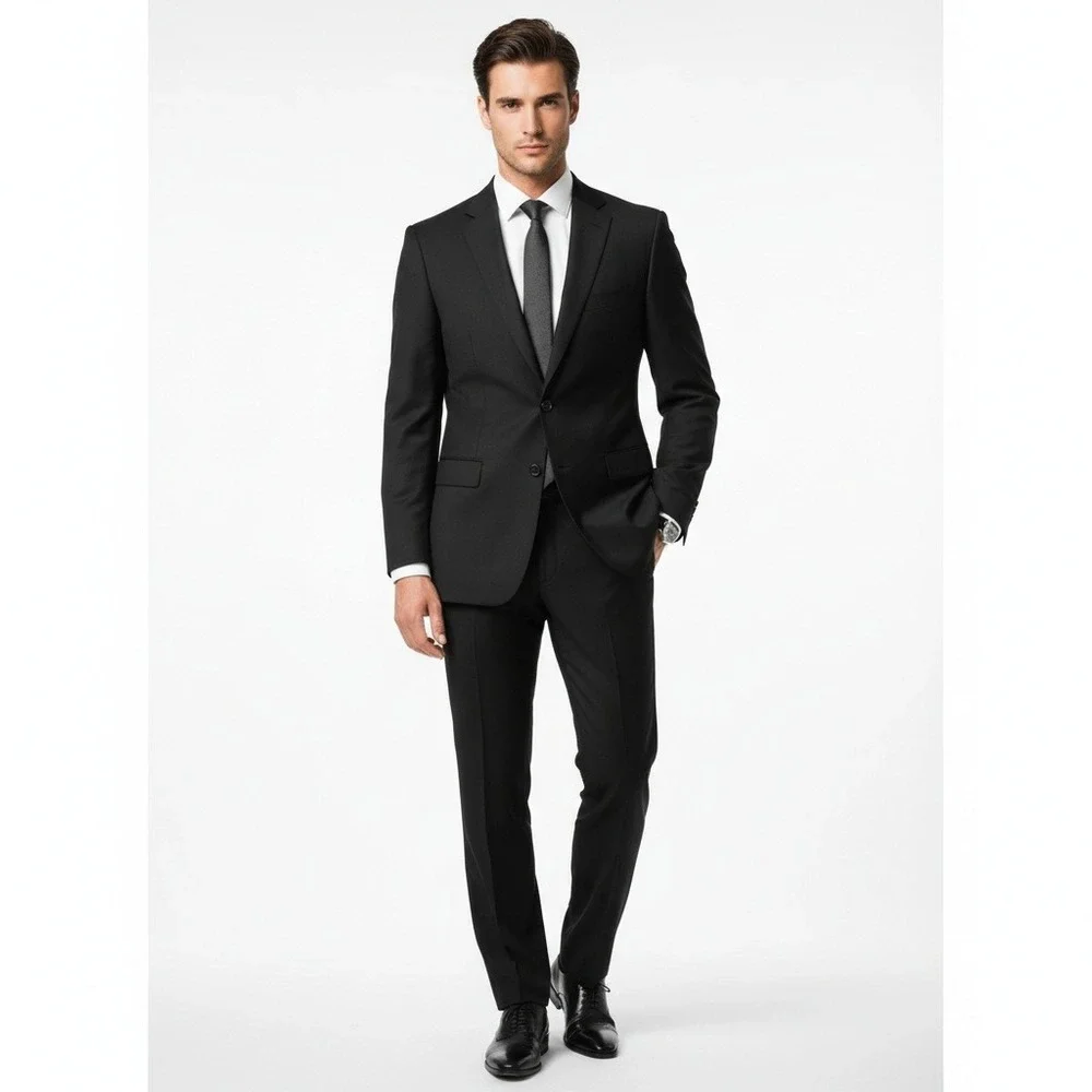 Michael Kors Blazer‎ Mens 42R Black Wool Office Classic Preppy Formal Sport Coat